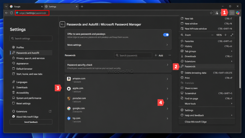 How to view saved passwords in Microsoft Edge