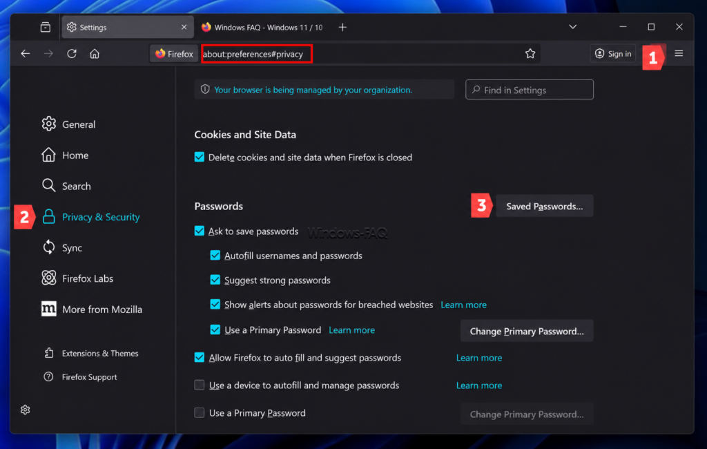 How to view saved passwords in Mozilla Firefox