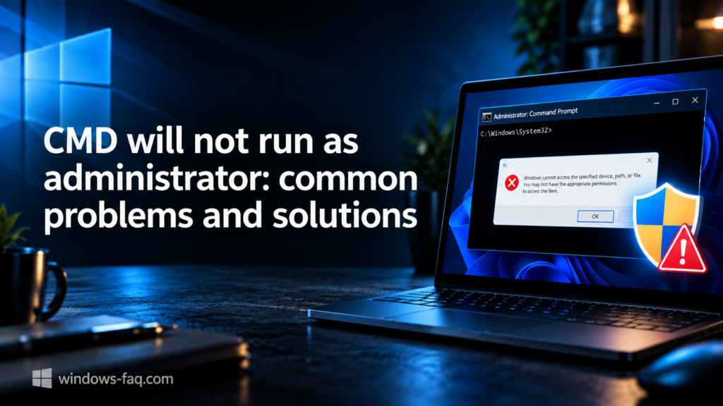 CMD will not run as administrator - common problems and solutions