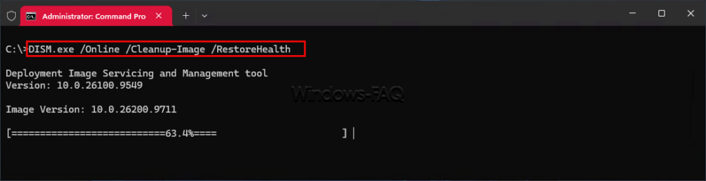 DISM.exe Online Cleanup-Image RestoreHealth