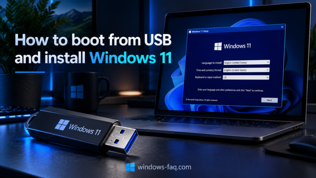 How to boot from USB and install Windows 11