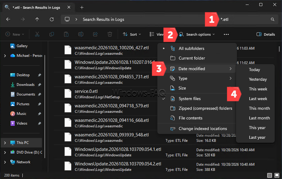 Use the Date modified filter in Windows 11