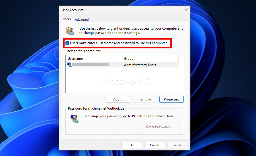 User must enter a username and password to use this computer