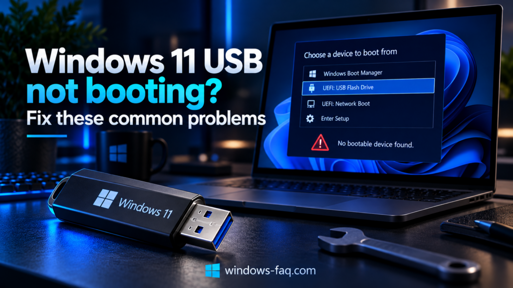 Windows 11 USB not booting - Fix these common problems